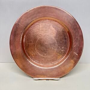Vintage Hammered Copper 12in Charger Plate